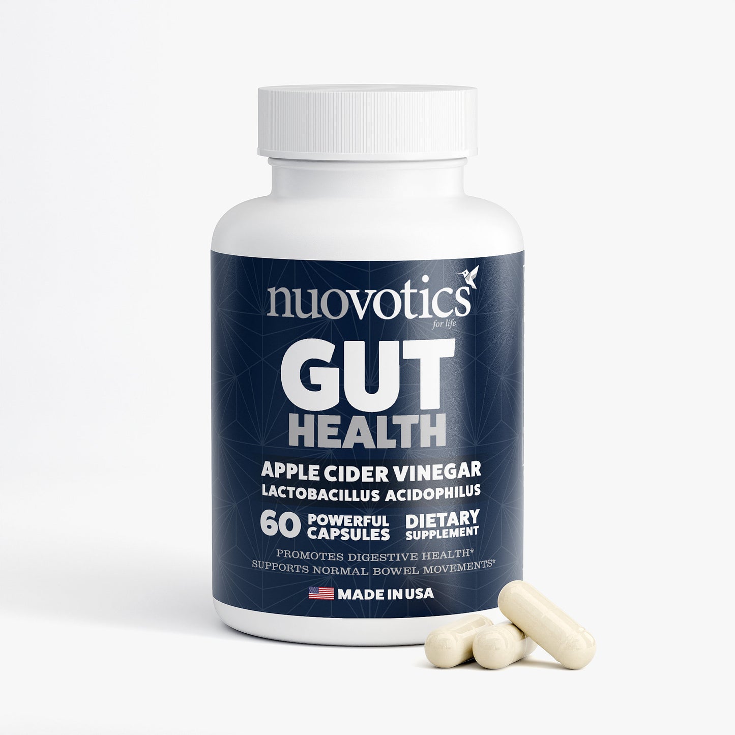 Nuovotics Gut Health Capsules - Apple Cider Vinegar + Inulin + DigeZyme®