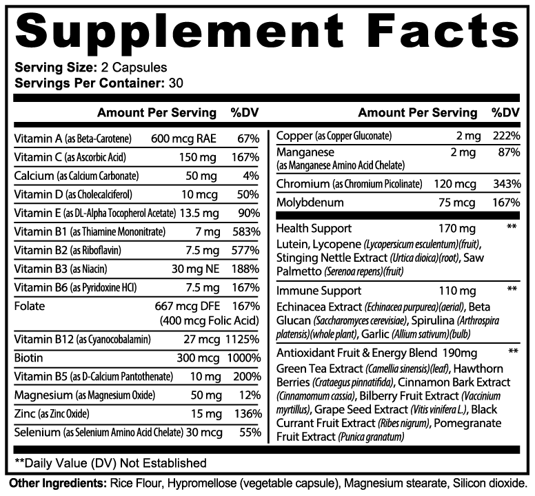 Nuovotics Complete Multivitamin – Daily All-in-One Vitamins & Antioxidants Supplement
