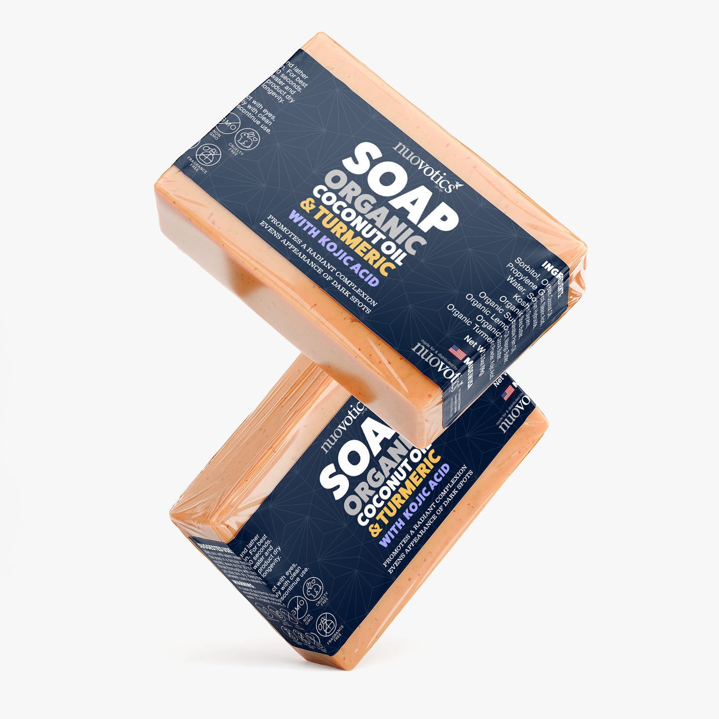 Organic Soap - Coconut Oil & Turmeric with Kojic Acid for Bright & Glowing Skin