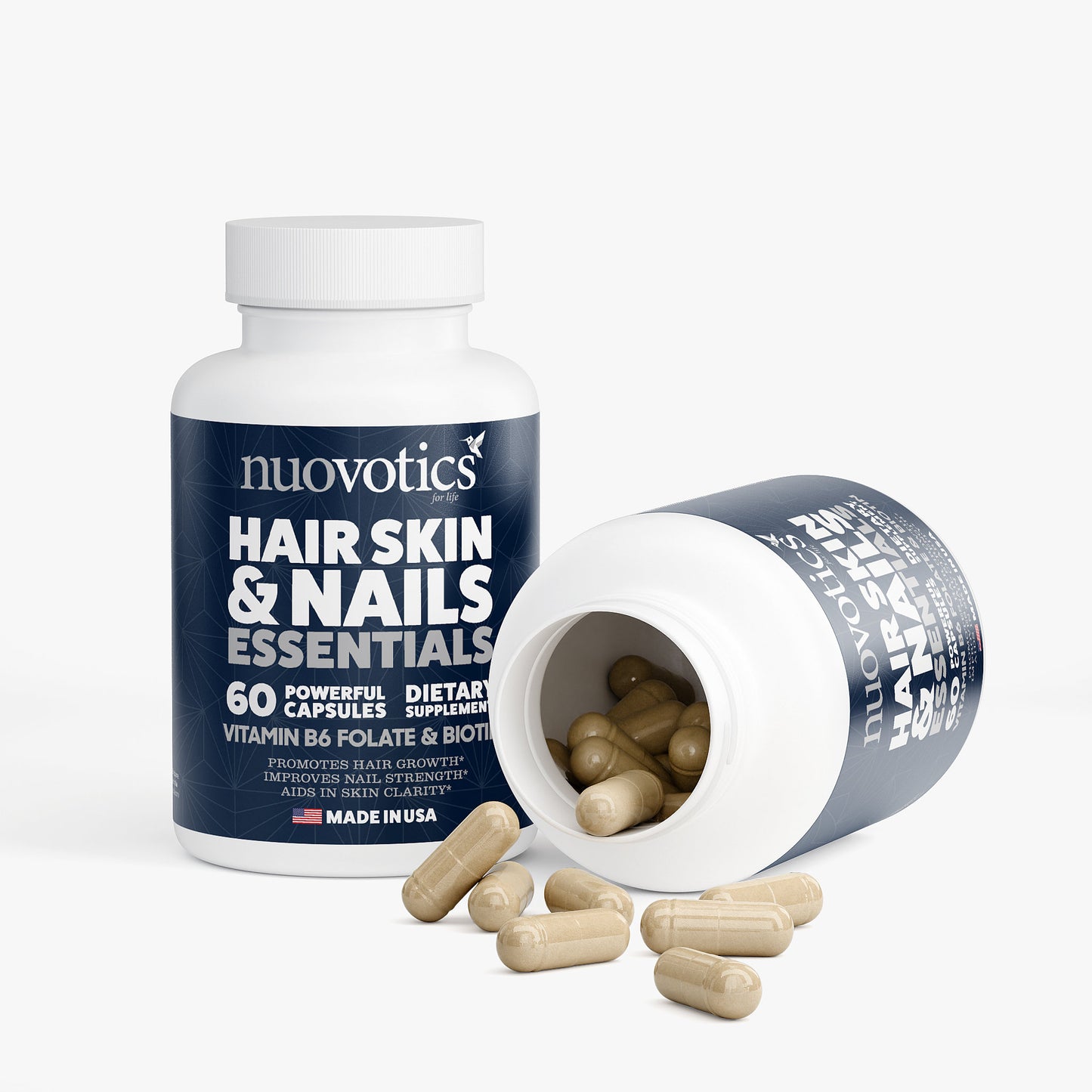 Hair, Skin & Nails Essentials – Biotin, Vitamins A-E & Herbal Blend | Nuovotics